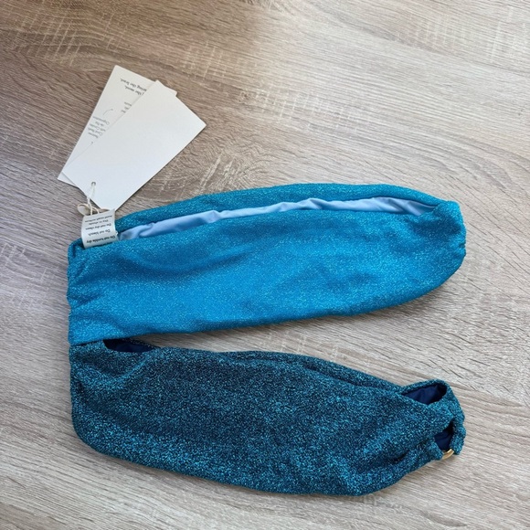 NWT BAOBAB Isla Maxi Top Strapless Cutout Glitter Ring Shimmer Blue Natal XS - Picture 3 of 8